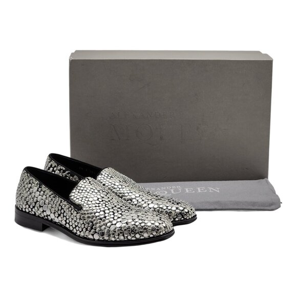 Alexander McQueen Silver Studded Loafers 40 (7US) - Picture 1 of 8